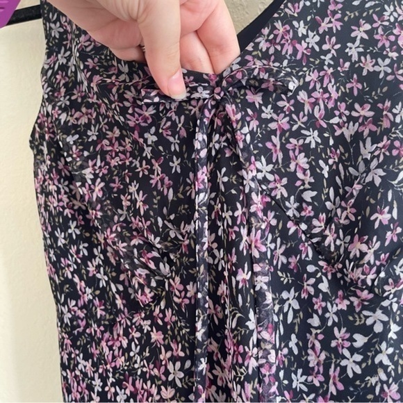 Vintage 90's Meghan Matthews Purple Midi Floral Dress Women's Size 6 - Picture 3 of 8